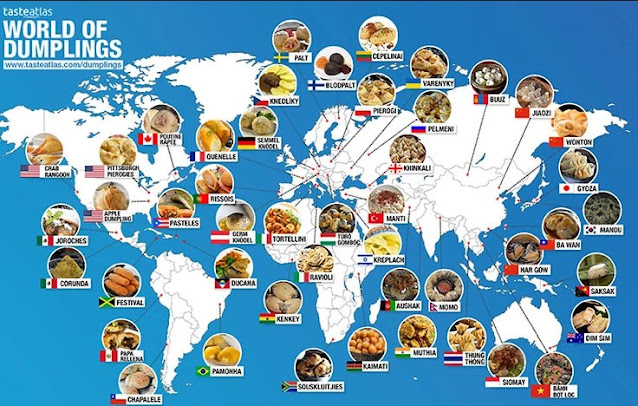 comidas tipicas desenhadas em um mapa mundi